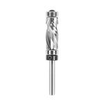 SpeTool Spiral Flush Trim Router Bit 1/4 Inch Shank Double Bearing 1/2 Inch Cutting Diameter Carbide Compression Bit Top and Bottom Bearing Flush Cut Pattern Bit for Woodworking