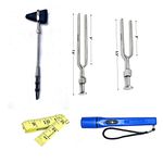 Book birds Knee Hammer, Tuning Fork 512,Tuning Fork 128,Measuring Tape,Pen Torch