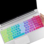 VNJ ACCESSORIES Keyboard Protector Silicone Skin Cover for HP 15 Thin & Light 15.6-inches FHD Laptop Laptop (15s-gr0010au) - Rainbow