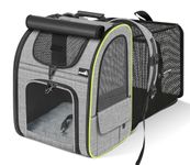 Pecute Cat Carrier Backpacks, Expandable Cat Backpack with Shade Cover, Breathable Mesh, Pet Carrier Backpack for Cats Small Dogs Puppies, Dog Carrier Backpack Great for Travel Hiking Camping Outdoor