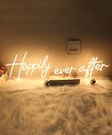 Large Neon Sign Happily Ever After LED,Art Decorative Lights for Bachelorette Party,Engagement,Birthday,Wedding,gift for girl,Home Wall Decor,Living room Decor.38.32x11.13IN…