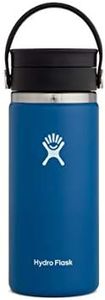 HYDRO FLASK - Travel Coffee Flask 473 ml (16 oz) - Vacuum Insulated Stainless Steel Travel Mug with Leak Proof Flex Sip Lid - BPA-Free - Wide Mouth - Cobalt