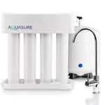 Aquasure Premier 4-Stage Reverse Osmosis Under Sink Drinking Water RO Filtration Purification System | Removes 99% of Contaminants | 75 GPD, Leak-Proof, Quick Change Filters, with Tank & Chrome Faucet