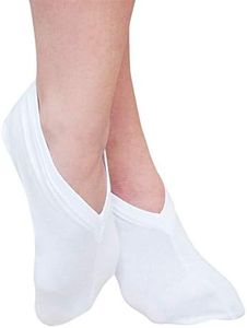 Eurow Premium Cotton Spandex Cosmetic Moisturizing Natural Therapy Socks for Dry Feet Healing and Beauty - White 2 Pairs