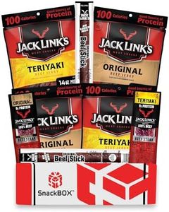 Jack Link's Beef Jerky Care Package Variety Pack | Gift Basket | Snack BOX (8 Items) Halloween, Final Exams, Graduation, Birthday, Date Night, College, Gift for Guys, Camping, Hunting and Much more!