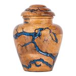 STONLIF Wooden Cremation Urns for Human Ashes 20 Cubic Inches - Urn for Adult Male & Female - Decorative Urns, Funeral Urns, Burial Wood Urns for Men, Women & Loved Ones - Blue, Small (20 lbs)