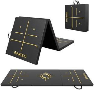 Mikolo Tri-Folding Exercise Mat, 2 Inch Thick Gymnastics Mat with Carry Handles, 6’×2’ Anti-Tear High-Density Portable Fitness Aerobics Mats for Tumbling, MMA, Yoga, Stretching and Core Workouts