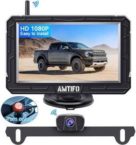 Wireless Backup Camera Truck Hitch Trailer - Easy Install Digital Stable Signal HD 1080P Car Rear View Camera with 4.3 Inch Monitor System Super Night Vision - AMTIFO A18