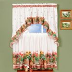 Achim Home Furnishings, 57 Country Garden Swag and Tier Kitchen Curtain Set, 24-Inch, Inch Inch, Multi Color (CGTS24MU06)