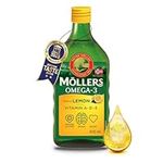 Möller's Omega 3 Cod Liver Oil | Nordic Omega 3 Dietary Supplement with EPA, DHA, Vitamin A, D, E | Superior Taste Award | High Purity Natural Cod Liver Oil | 165 Year Old Brand | Lemon | 500 ml