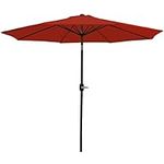 Sunnydaze 9-Foot Patio Umbrella - Push-Button Tilt and Crank Handle - Aluminum Pole and Polyester Shade Canopy - Burnt Orange