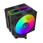 Circle Gaming CG 6P Duo ARGB CPU Air Cooler Mirror Close-Loop, Dual 120mm Fans | Support AMD & Intel CPU Socket AM5, AM4 / LGA 1700, 1200, 1151, 1150| PWM Fans | 63 CFM Airflow | 6 Heat Pipes | Black