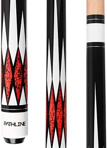 Pathline Pool Cue Stick - 58 inch Canadian Maple Billiard Pool Stick (Red 20oz)