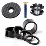 CYCEARTH Bike 3K Carbon Fiber Headset Spacer Kit 3 5 10 15 20mm+ Headset Top Cap + Star Nut + Titanium Bolt Fits 1-1/8 Inch 28.6mm Stems and Forks