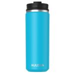 AULEMA Debut 16oz Travel Mug with Leakproof Lid, Dishwasher Safe Coffee Mug for Hot & Cold Drinks, Stainless Steel, Double Wall Perfect for Coffee and Tea, Office & Outdoor, Eastern Blue