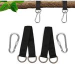 Hanging Kit Straps, 2 x 25 cm Swing Hanging Straps with 2 Carabiner and D-rings, Adjustable Heavy Duty Hammock Straps for Tree Swing Camping Hammock