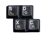 HQRP Korean Laminated Keyboard Stickers with Yellow Lettering on Transparent Background for PC Desktop Laptop Netbook Notebook