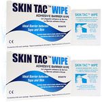 Skin Tac Adhesive Barrier Wipes - 50 ct Per Box - Pack of 2 Boxes