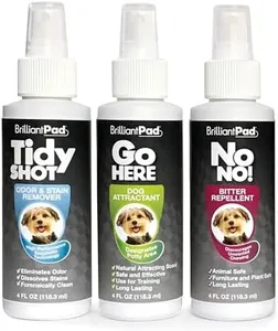 BrilliantPad Puppy Training Spray Kit | No Chew Deterrent, Pet Stain Remover & Odor Eliminator, Natural Attractant & Repellent | Stop Biting, Enzyme Cleaner for Dog & Cat Pee | 3 Bottles, 4oz Each