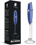Bean Envy Milk Frother Handheld for Coffee - Electric Hand Blender, Mini Drink Mixer Whisk & Coffee Foamer Wand with Stand for Lattes, Cappuccino, Matcha and Hot Chocolate - Kitchen Gifts - Blue