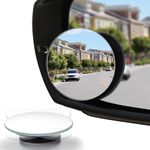 Radiant HD Glass Frameless Round Convex Rear View Blind Spot Mirror Cars/Trucks/Vans (2") -Pack of 2