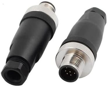 2 Pcs Field Wireable Connector M12 8 Pin Male Assembly Cable Plug, 180° Straight Male Assemble Type Plug Unshiled IP67 Industrial Sensor Plug Adapter