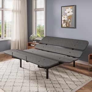 DOMIA Premium King Adjustable Bed Frame with Zero Clearance, Easy Setup