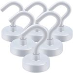 DIYMAG Magnetic Hooks, 25Lbs Strong Heavy Duty Cruise Magnet S-Hooks for Classroom, Fridge, Hanging, Cabins, Grill, Kitchen, Garage, Workplace and Office etc, (6 Pack-White)