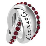 FGT Jan Birthstones Charm Compatible with Pandora Bracelets Three Laps Rings Cubic Zirconia Present Women Family Birthday Christmas