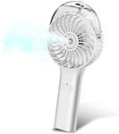 MORECORE Portable Handheld Misting Fan, Battery Operated Personal Spray Water Mist Fan, Rechargeable Mister Fan, Mini Foldable Fan for Disney Travel Makeup Beach Outdoors (White)