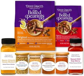 Dixie Grace’s Boiled Peanuts Starter Kit - Original & Hot & Spicy Pouches with 6 Gourmet Toppers - Plant-Based Southern Snack Sampler - Gluten-Free, Keto, Non-GMO, 7g of Protein, Ready-to-Eat
