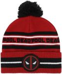 Bioworld Deadpool Logo Red & Black Cuff Beanie