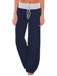 Famulily Women Long Pants Wide Leg Yoga Dance Casual Palazzo Trousers Plus Size Blue XXL