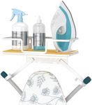 efluky Ironing Board Hanger with Removable Hooks, Ironing Board Holder Wall Mount for T/Y Legs, 12.59" L x 5.9" W x 2.36" H, White
