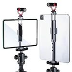 Arnarkok Metal Tablet Tripod Mount 7.9in-12.9in Ipad Holder for Tripod w Rotatable Cold Shoe, 2 Acra Swiss QR Mount Bracket Universal Tripod Tablet Mount Ipad Tripod Mount for Video Recording Rig