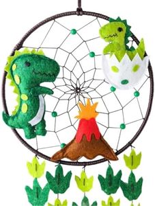 Dinosaur Dream Catcher for Boys Bedroom or Girls Bedroom - Dino Dream Catcher for Boys Room or Girls Room - Dinosaur Room Decor for Boys or Girls - Dinosaur Wall Decor Green