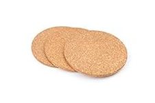 Fox Run 4440 Round Cork Trivets for Dishes, Pots, Pans and Plants, 7.25" Diameter x 0.5" Thick, Set of 3 Hot Pads