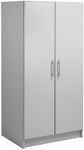 Prepac Elite 32" Storage Cabinet Closet, Light Gray Storage Cabinet, Linen Cabinet, Wardrobe Cabinet with Hanging Rail and Shelves 20" D x 32" W x 35" H, GEW-3264