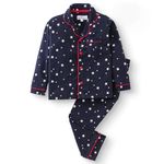 NITE FLITE Boys' Cotton Polka Dots Top & Pajama Set (B-135F_10_Navy Blue_10)