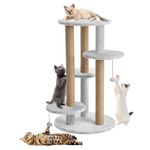 FURRLOVERS Multi-Level Cat Tree with Scratching Posts and Platforms (Grey - FURR-11)