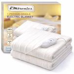 EMtronics Heated Electric Under Blanket Bed Warmer with 3 Heat Settings, Overheat Protection, Machine Washable - Single Size 135cm x 65cm