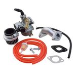 GOOFIT PZ19 Carburetor Air Filter Carburetor Rebuild Kit Replacement For 50cc 110cc 125cc Moped ATV Red