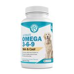 Health Kick Store Best Omega 3 6 9 Fish Oil for Dogs - Helps with Itchy Skin, Coat, Joints, Heart and Brain Fatty Acids Dog Supplements Boost Immune System 120 Chewable Tablets - Salmon Flavor