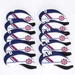 Zivisk Golf Iron Head covers 10pcs UK Union Jack Flag Patterned Neoprene Golf Club covers