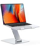 WOCBUY Laptop Stand for Desk, Aluminum Adjustable Foldable Laptop Riser Mount, Ergonomic Computer Notebook Stand Compatible with MacBook Air Pro, Dell, Samsung, HP, 10-16"