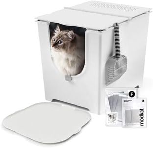 Modkat Flip Starter Kit, White Box + White Mat, Liners, Scoop & Filters