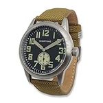 WW2 Military Watch – Vintage USAAF Watch, Swiss-Quartz Movement with Canvas strap and leather lining, 10 ATM Water Resistant. The Perfect WW2 Memorabilia. Mens Watches for Ever, Black, Vintage