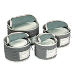 Richards Homewares Micro Fiber Deluxe Plate Case, Set of 4-Grey