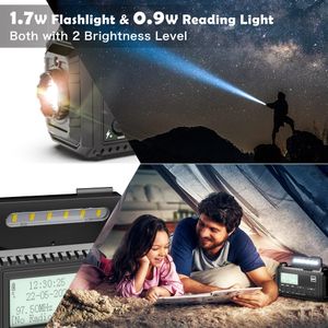Mesqool DAB Solar Emergency Radio – Portable Hand Crank Weather Alert