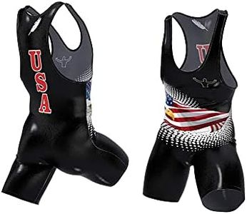 Feather Singlet Weigh-In Singlet 0.1 lbs, Wrestling Singlet, Lightest Singlet in The World (Folkstyle Black, YS)